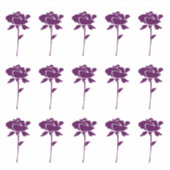 花模様の紫のバラ カラフルな結婚式 シール (正面)