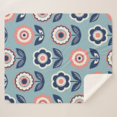 花模様の継ぎ目のないレトロな模様 シェルパブランケット (正面(横))