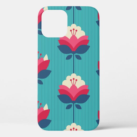 花模様の継ぎ目のないレトロな模様 Case-Mate iPhoneケース (裏面)