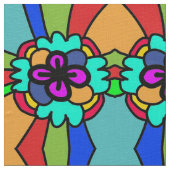 花模様の色鮮やかな ファブリック (クローズアップ)