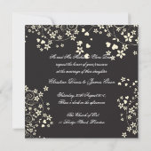 花模様を黒に塗り、写真と共に 招待状 (裏面)