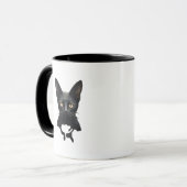 花模様ウィムシゴススタイル子猫とケシ マグカップ (正面左)