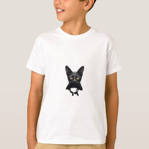 花模様ウィムシゴススタイル子猫とケシ Tシャツ