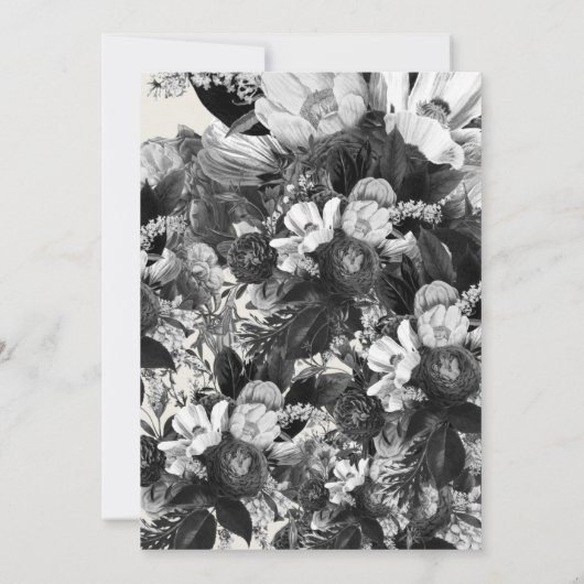 花模様エレガントとスカルハローウィンパーティインビタティ 招待状 (裏面)