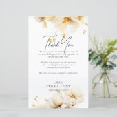 花模様エレガントサンキューウェディングレセプションカード (スタンド正面)