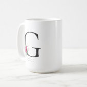 花模様エレガントGigi 15モダンozコーヒーマグ コーヒーマグカップ (正面左)