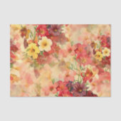 花模様オレンジアンドレッドデコファージティッシュペーパー 薄葉紙 (正面)