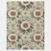 花模様オン仙人 フリースブランケット (正面)