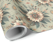 花模様オン仙人 ラッピングペーパー (ロールコーナー)