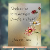 花模様オン金ゴールドアクリル記号 アクリルサイン (ニュートラル)