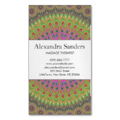 花模様カットの曼荼羅 マグネット名刺 (正面縦)