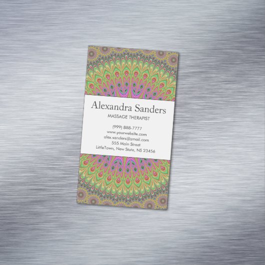 花模様カットの曼荼羅 マグネット名刺 (インサイチュ)