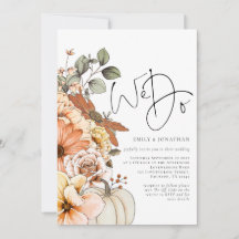 花模様カボチャ秋QRコード結婚の招待