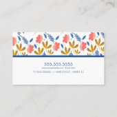 花模様カラフルグリーンリーガーデンパターン 名刺 (裏面)