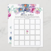 花模様カラフルグリーンリーブライダルシャワービンゴゲーム (正面/裏面)
