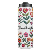 花模様カラフル。 タンブラー (正面)