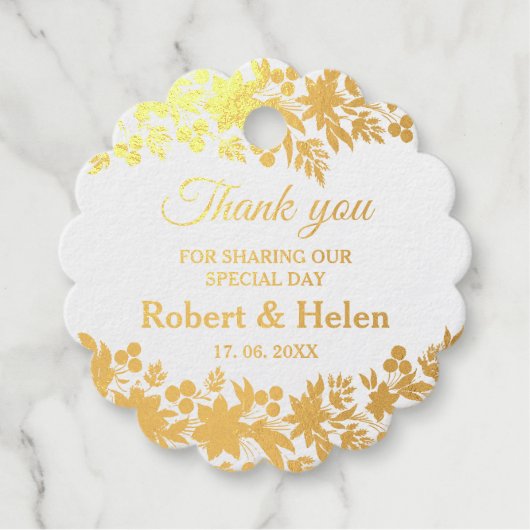 花模様ギフトラベル フェイバータグ (正面)