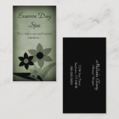 花模様グランジ名刺、Sage 名刺 (正面/裏面)