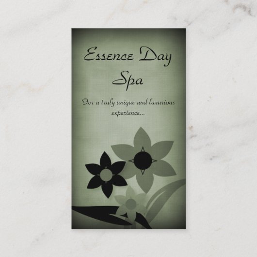 花模様グランジ名刺、Sage 名刺 (正面)