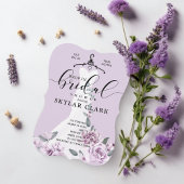 花模様ス結婚ホワイトのドレスドロップブライダルシャワー 招待状