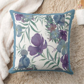 花模様ズマウヴ、石板ブルーと緑 クッション (ブランケット)