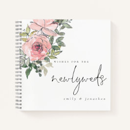 花模様ズWishes for Newlyweds Guest Book ノートブック