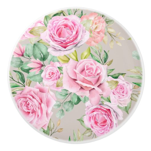 花模様セラミックノブ セラミックノブ (正面)