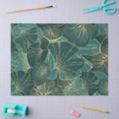 花模様ティール(緑がかった色)とグリーンデカップラップティッシュペーパー 薄葉紙 (クラフト)