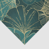 花模様ティール(緑がかった色)とグリーンデカップラップティッシュペーパー 薄葉紙 (詳細)