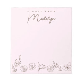 花模様パーソナライズされたからAのメモを取る ノートパッド