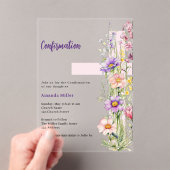 花模様ピンククロスガール確認澄ん アクリル招待状 (インサイチュ (ポータブル))