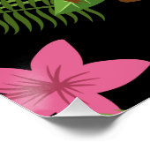 花模様ピーコックピンク ポスター (コーナー)