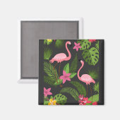 花模様ピーコックピンク マグネット (正面/裏面)