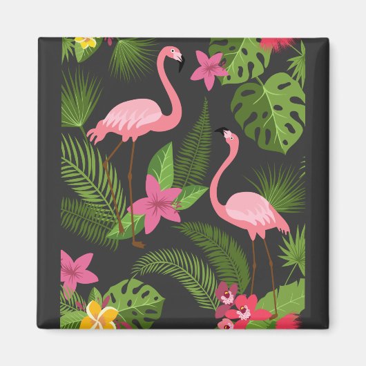 花模様ピーコックピンク マグネット (正面)