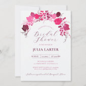 花模様フランスのズスウィートベリーブドウブライダルシャワー 招待状 (正面)