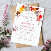 花模様フランスのズスウィートベリーブドウ婚約パーティ 招待状