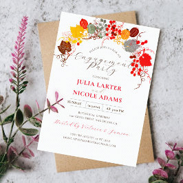 花模様フランスのズスウィートベリーブドウ婚約パーティ 招待状