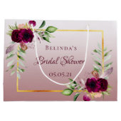 花模様ブルゴーニュ桂皮バラブライダルシャワー ラージペーパーバッグ (裏面)