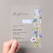 花模様ブルークロスボーイバプテ澄んィス アクリル招待状 (インサイチュ (ポータブル))