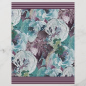 花模様プラム、ティール(緑がかった色)、ソフトホワイトティッシュデコップページ (裏面)