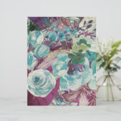 花模様プラム、ティール(緑がかった色)、ソフトホワイトティッシュデコップページ (スタンド正面)