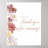 花模様ベビー開花ありがとうござ来う ポスター (正面)