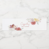 花模様ベビー開花ベビーシャワー ペットボトルラベル (シングルラベル)