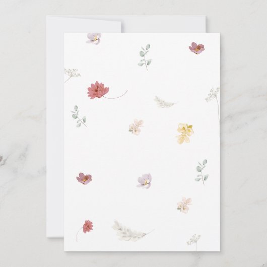 花模様ベビー開花ベビーシャワー 招待状 (裏面)