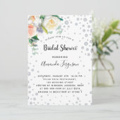 花模様ホワイトローズ金ゴールドグラマラスブライダルシャワー 招待状 (スタンド正面)