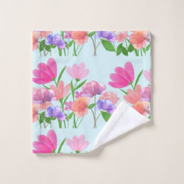 花模様ライトスイッチカバー バスタオルセット