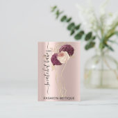 花模様リースバラQRコード体SculptingStylist 名刺 (スタンド正面)