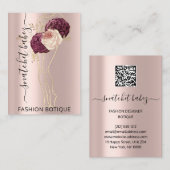 花模様リースバラQRコード体SculptingStylist 名刺 (正面/裏面)
