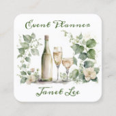 花模様付きワインイベントプランナー スクエア名刺 (正面)