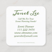 花模様付きワインイベントプランナー スクエア名刺 (裏面)